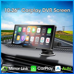 Srnubi 10.26 "داش كام 4K 2160P كاميرا الرؤية الخلفية Carplay & Android Auto DVR نظام تحديد المواقع والملاحة التحكم الصوتي جهاز تسجيل فيديو رقمي للسيارات 5G BT FM مراقب