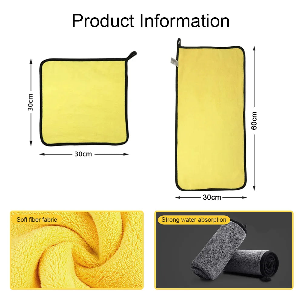 غسيل السيارات منشفة من الألياف الدقيقة 30x30/60 سنتيمتر تنظيف السيارات تجفيف القماش هيمينغ العناية بالسيارات القماش بالتفصيل منشفة غسيل السيارات
